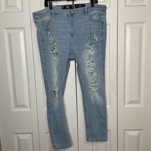 Hollister High Rise Super Skinny Distressed Jeans 21/35 Short